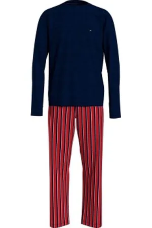 Tommy Hilfiger Original Organic Cotton Pyjama Blauw/Rood ecologisch katoen Medium Heren