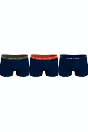 Tommy Hilfiger Herenslips 3P Logo Essential Trunks Donkerblauw Small Heren