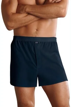 Jockey Herenslips Woven Poplin Boxer Shorts Donkerblauw katoen Small Heren