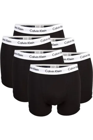 Calvin Klein Herenslips 6P Cotton Stretch Trunks Zwart/Wit katoen Large Heren