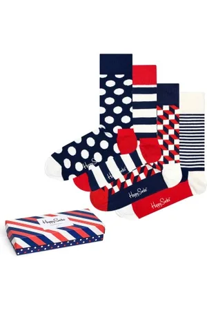 Happy Socks Sokken 4P Stripe Socks Gift Box Versch. kleure katoen Maat 36/40