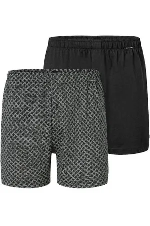 Schiesser Herenslips 2P Long Boxershorts Zwart/Geruit katoen Small Heren