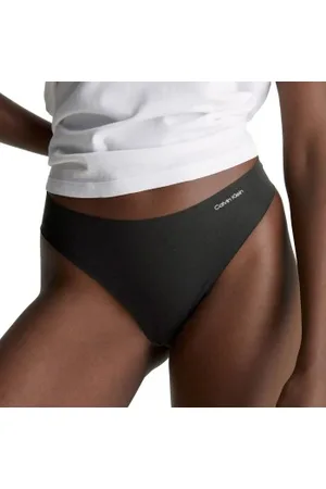 Calvin Klein Invisibles Cotton Thong Zwart X-Small Dames