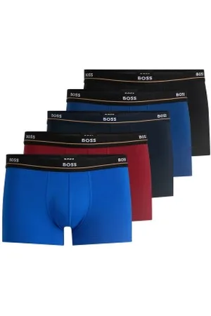 HUGO BOSS Herenslips 5P Essential Trunk Blauw/Rood katoen Large Heren