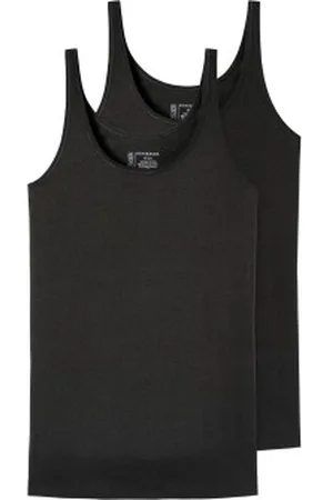 Schiesser 2P 95-5 Organic Tank Top Zwart katoen 36 Dames