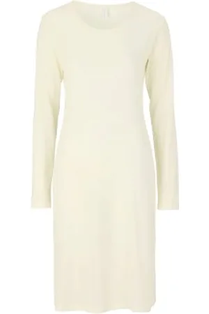 Damella Wool Long Sleeved Nightdress Ivoor merinowol X-Small Dames