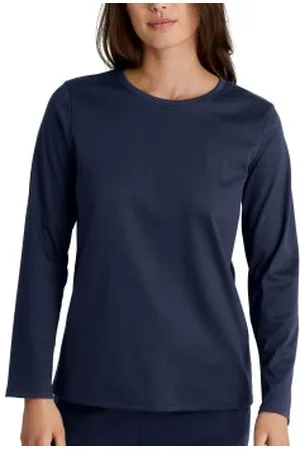 Calida Favourites Sleep Cotton Shirt Long-Sleeve Marine katoen Large Dames