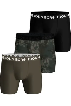 Björn Borg Herenslips 3P Performance Boxer 1729 Groen patroon polyester Medium Heren