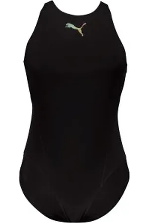 PUMA Women Racerback Swimsuit Zwart polyester Large Dames
