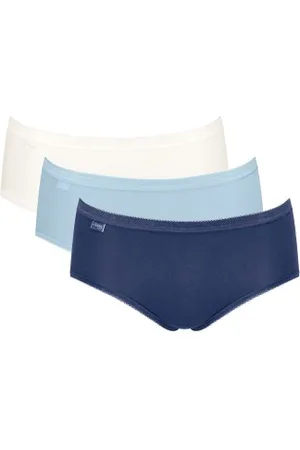 Sloggi 3P Basic Plus Midi Colored Marine/Blauw katoen 38 Dames