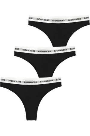 Björn Borg 3P Logo Thong Zwart katoen Large Dames