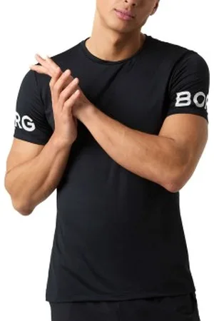 Björn Borg Performance Tee Zwart polyester Large Heren