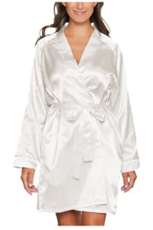 Lady Avenue Satin Short Kimono Ivoor X-Small Dames