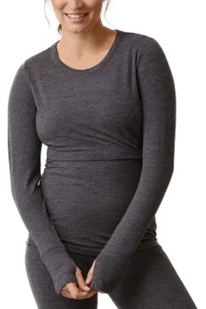 Boob Merino Wool Long Sleeve Top Donkergrijs merinowol Small Dames