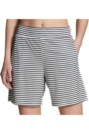 Calida Circular Sleep Shorts Wit/Marine tencel Medium Dames