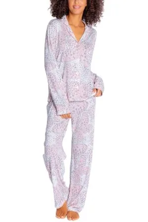 P.J.Salvage Playful Prints Pyjama Grijs/Roze Large Dames