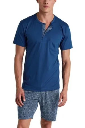 Calida Relax Choice Cotton Short Pyjamas Blauw patroon katoen Large Heren