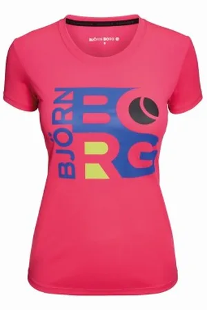 Björn Borg WYNNIE SS Tee Roze polyester Small Dames