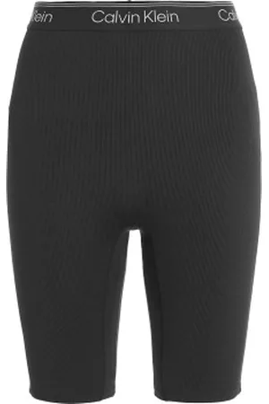 Calvin Klein Sport Ribbed Knit Shorts Zwart polyester Small Dames