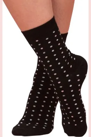 Trofé Trofe Bamboo Small Dot Socks Sokken Zwart Maat 35/38 Dames