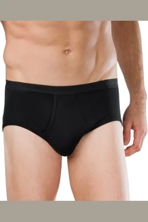 Schiesser Herenslips Original Classics Fine Rib Sport Brief Zwart katoen Medium Heren