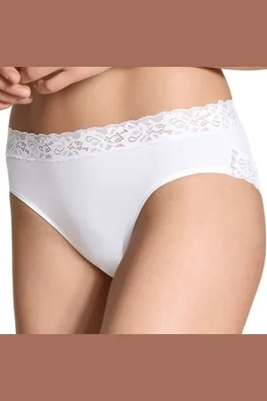 Calida Natural Comfort Lace Brief Wit katoen Large Dames