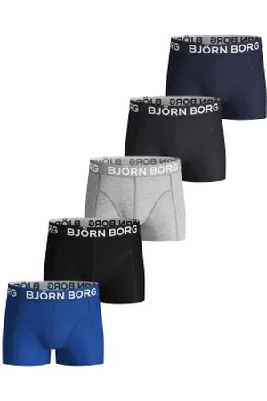 Björn Borg Herenslips 5P Cotton Stretch Shorts For Boys Blauw/Grijs katoen 110-116