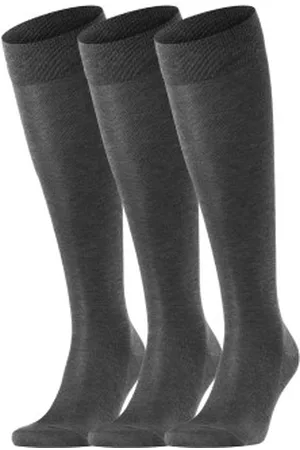 Falke Falke Sokken 3P Tiago Knee-high Grijs katoen Maat 39/40 Heren