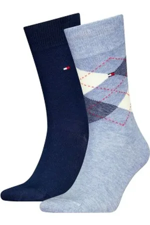 Tommy Hilfiger Tommy Hilfiger Sokken 2P Men Sock Check Blauw/Licht Maat 39/42 Heren