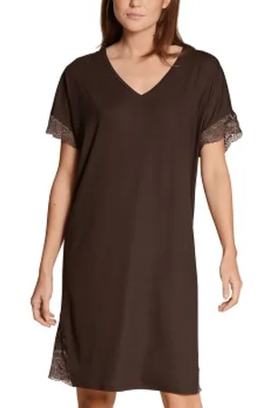 Calida Lace Dreams Nightshirt Bruin tencel Small Dames