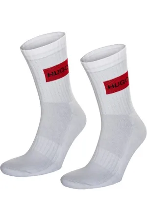 HUGO BOSS Sokken 2P Label Rib Socks Wit Maat 43/46 Heren