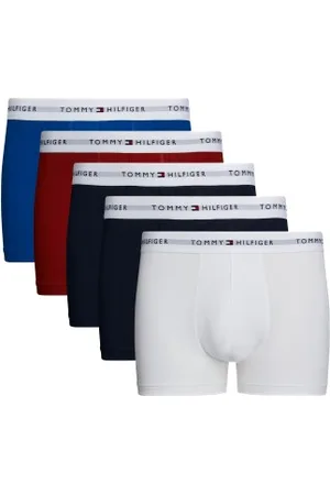 Tommy Hilfiger Herenslips 5P Signature Cotton Essential Trunk Blauw/Rood katoen Medium Heren