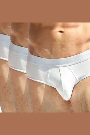 Bread & Boxers Bread and Boxers Brief Multi Herenslips 3P Wit ecologisch katoen Small Heren