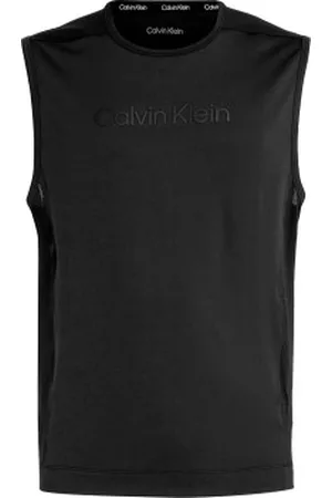 Calvin Klein Sport Logo Tank Top Zwart polyester Medium Heren