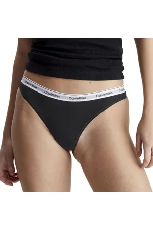 Calvin Klein 3P Modern Logo Thongs Zwart katoen X-Small Dames