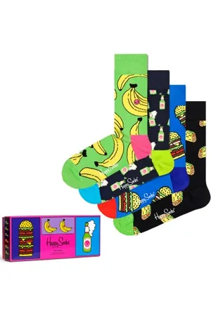 Happy Socks Sokken 4P Yummy Yummy Socks Gift Set Versch. kleure katoen Maat 36/40