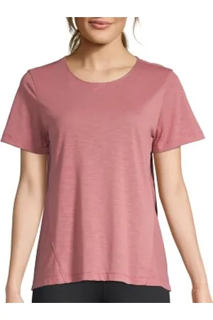 Casall Crossways Textured Tee Oud roze polyester 36 Dames