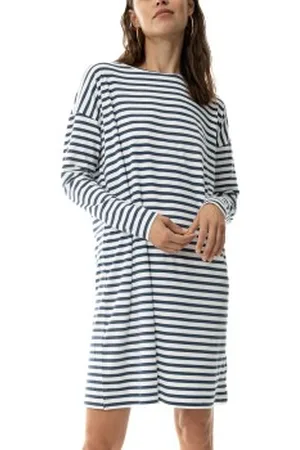 Mey Cyra Nightshirt Wit/Marine X-Small Dames