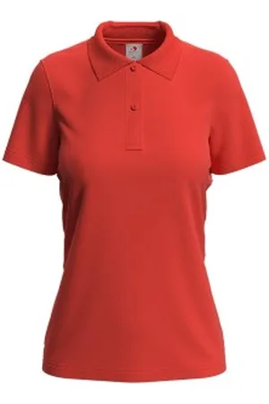 Stedman Polo Women Oranje/Rood katoen Small Dames
