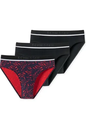 Schiesser Herenslips 3P 95-5 Printed Rio-Slip Zwart patroon katoen Small Heren