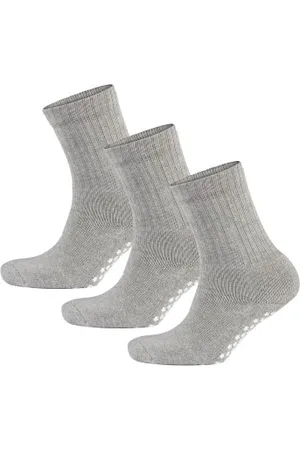 CanSocks Anti-slipsok voor Volwassenen Sokken 3P Grijs Maat 40/42