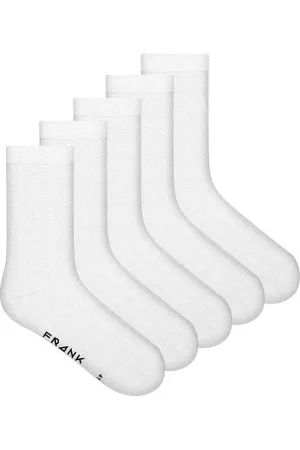 Frank Dandy Sokken 5P Bamboo Solid Crew Socks Wit Maat 36/40