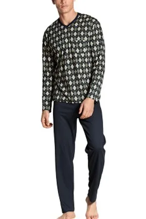 Calida Relax Streamline V-Neck Pyjama Groen katoen Large Heren