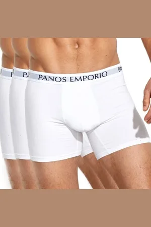 Panos Emporio Herenslips 3P Base Bamboo Cotton Boxer Wit Small Heren