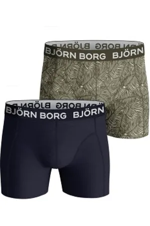 Björn Borg Herenslips 2P Cotton Stretch Shorts 2112 Groen katoen Large Heren