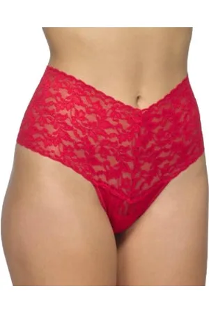 Hanky Panky 2P Signature Lace Retro Thong Rood nylon One Size Dames