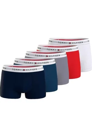Tommy Hilfiger Herenslips 5P Signature Cotton Essential Trunk Versch. kleure-2 katoen X-Large Heren