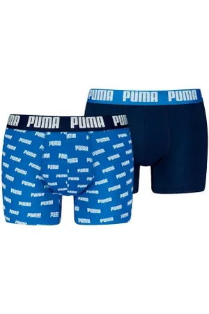 PUMA Herenslips 2P Everyday Aop Boxer Marine/Blauw katoen Small Heren
