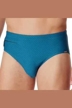 Schiesser Zwembroeken Aqua Classic Swim Slip Blauw Medium Heren