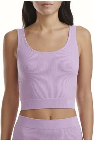 adidas Sport 3D Rib Cropped Top Lichtlila Large Dames